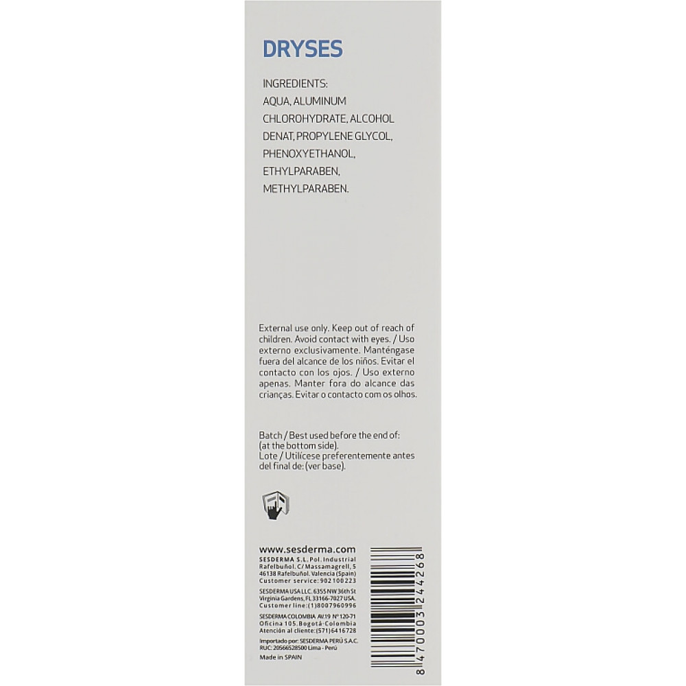 Спрей от обильного потоотделения - Sesderma Laboratories Dryses Antitranspirant Solution фото 3