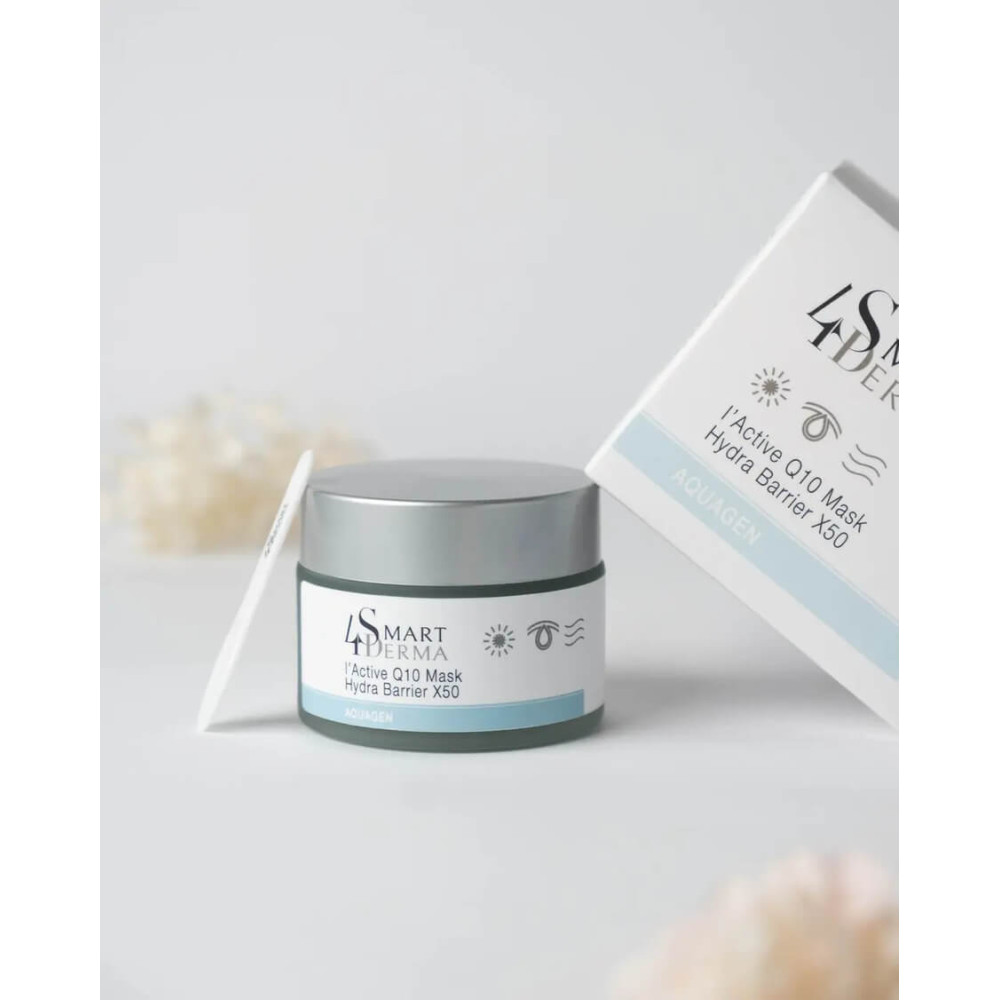 Крем-маска глибоке зволоження - Smart4Derma Iactive Q10 Mask Hydra Barrier X50 фото 2