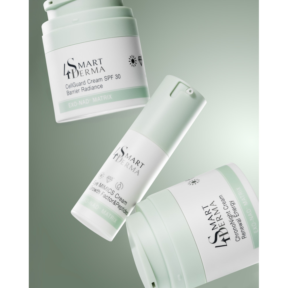 Омолоджуючий крем для повік з пептидами та NAD+ - Smart4Derma Exo-NAD Matrix Eye Mimics Cream Growth Factor&Peptides фото 2