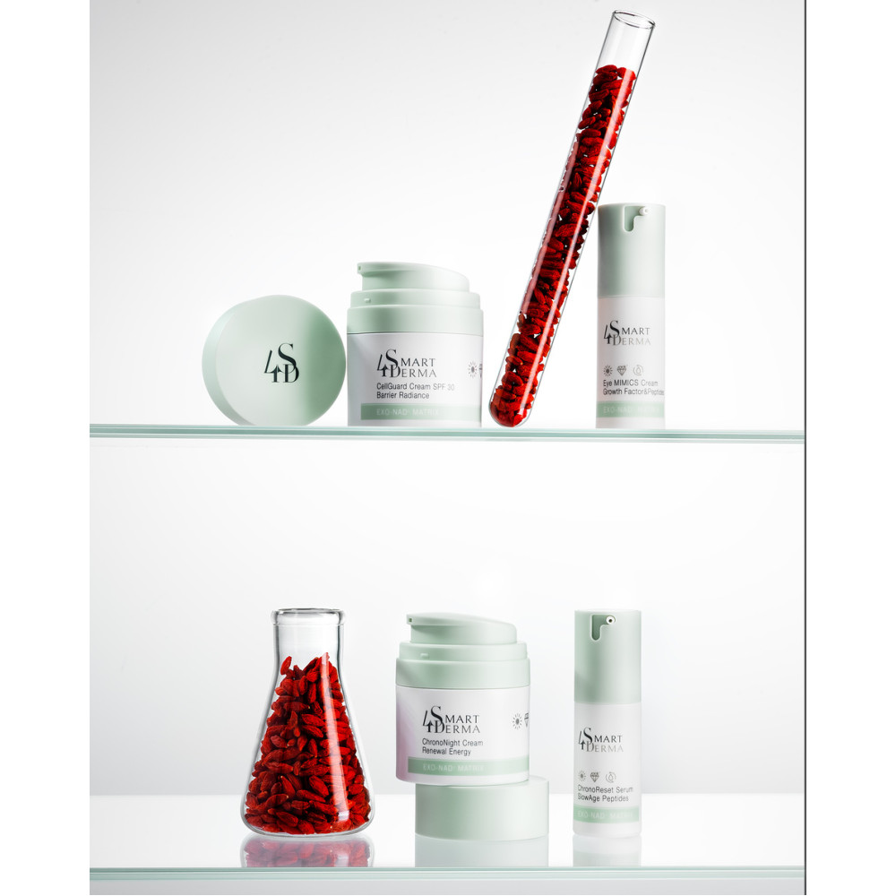 Омолоджуючий крем для повік з пептидами та NAD+ - Smart4Derma Exo-NAD Matrix Eye Mimics Cream Growth Factor&Peptides фото 4