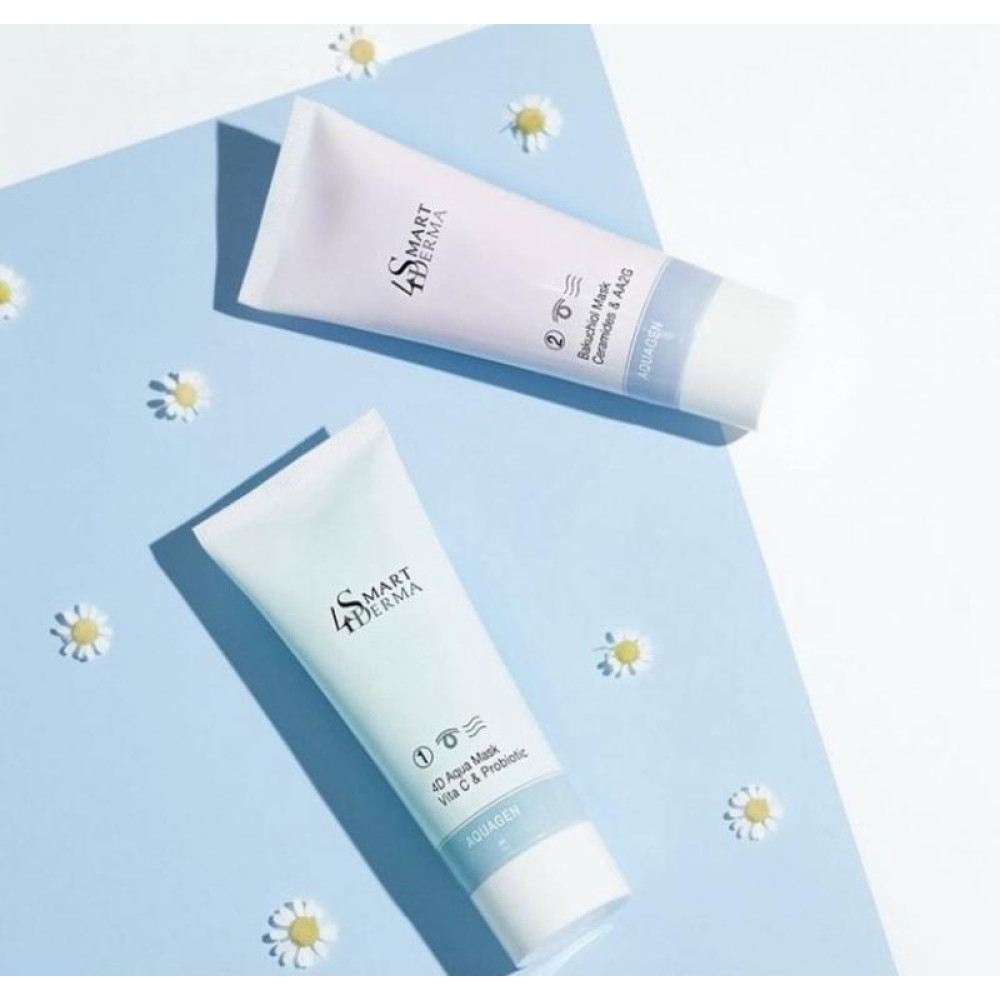 Передовая 2-х этапная маска для интенсивного увлажнения – Smart4Derma 4D Aqua Mask + Bakuchiol Mask 75ml+75ml фото 3