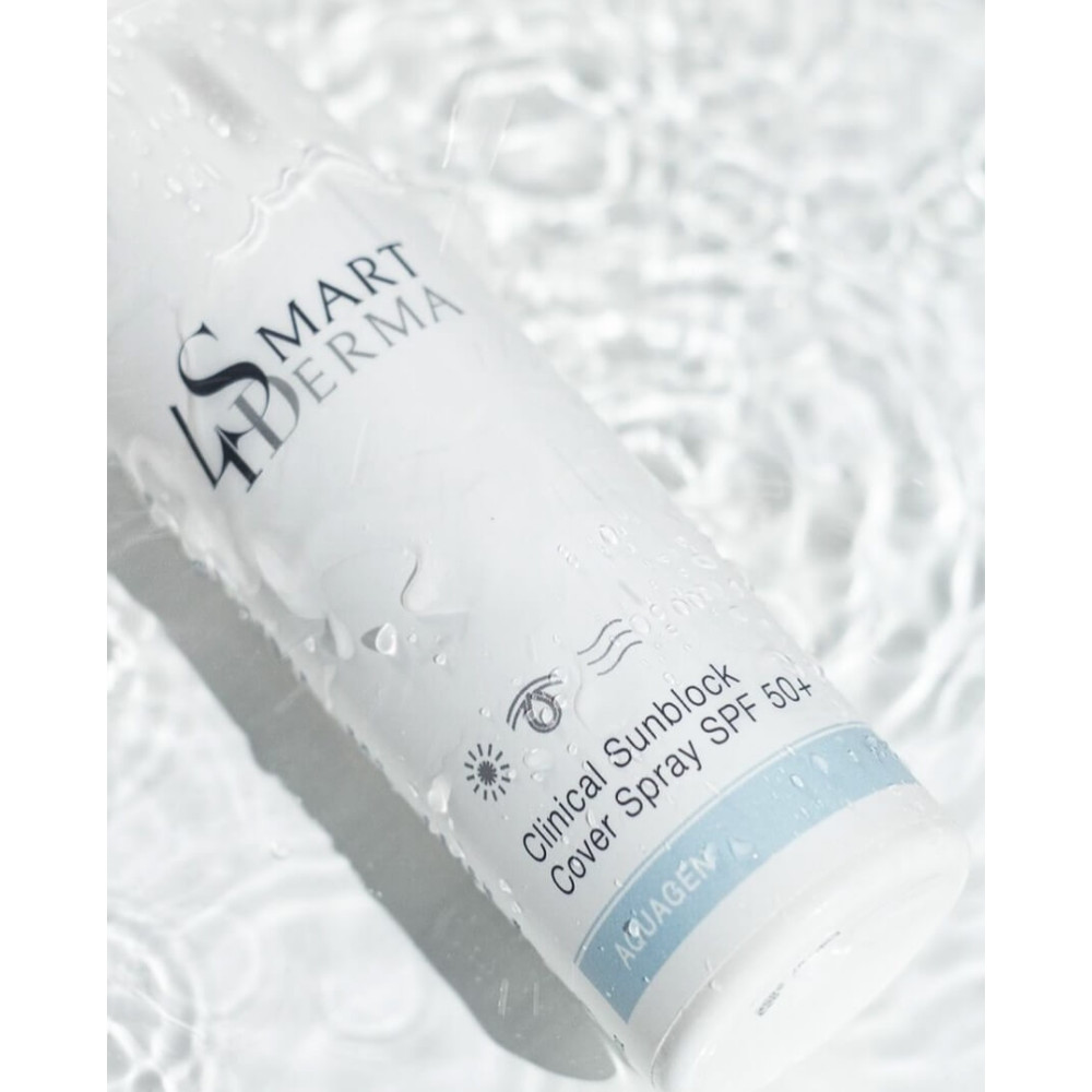 Солнцезащитный регенерирующий спрей для тела и лица SPF 50 - Smart4Derma Aquagen Clinical Sunblock Cover Spray SPF 50+ фото 2