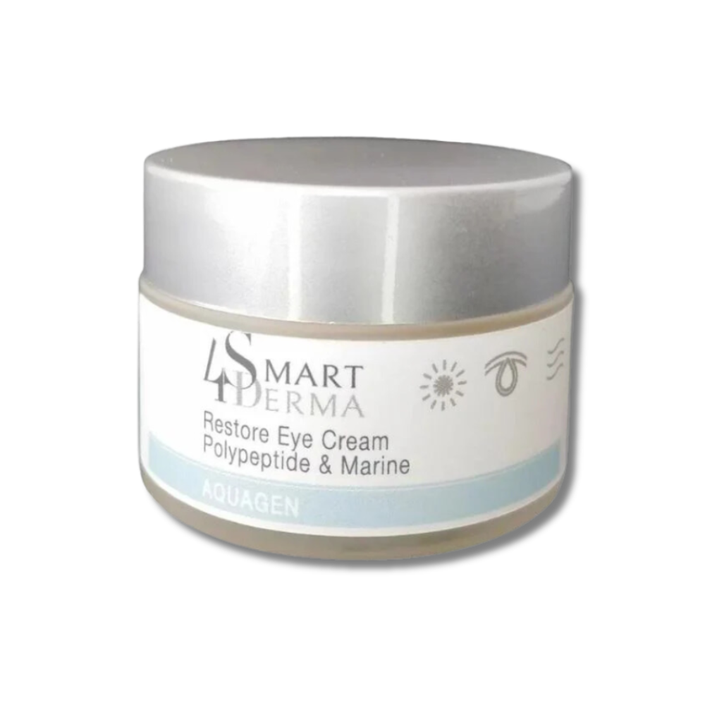 Увлажняющий дренажный крем вокруг глаз от темных кругов и отеков - Smart4Derma Aquagen Restore Eye Cream Polypeptide & Marine фото