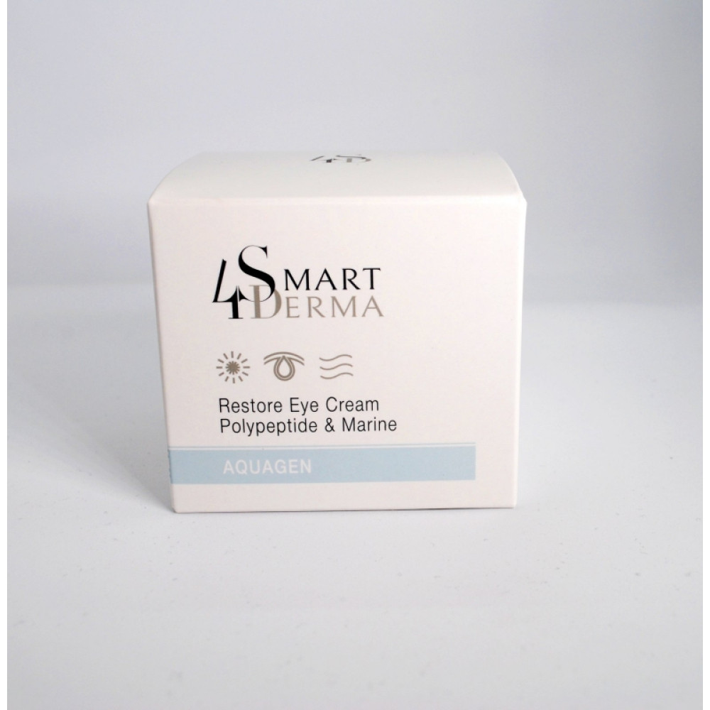 Увлажняющий дренажный крем вокруг глаз от темных кругов и отеков - Smart4Derma Aquagen Restore Eye Cream Polypeptide & Marine фото 2