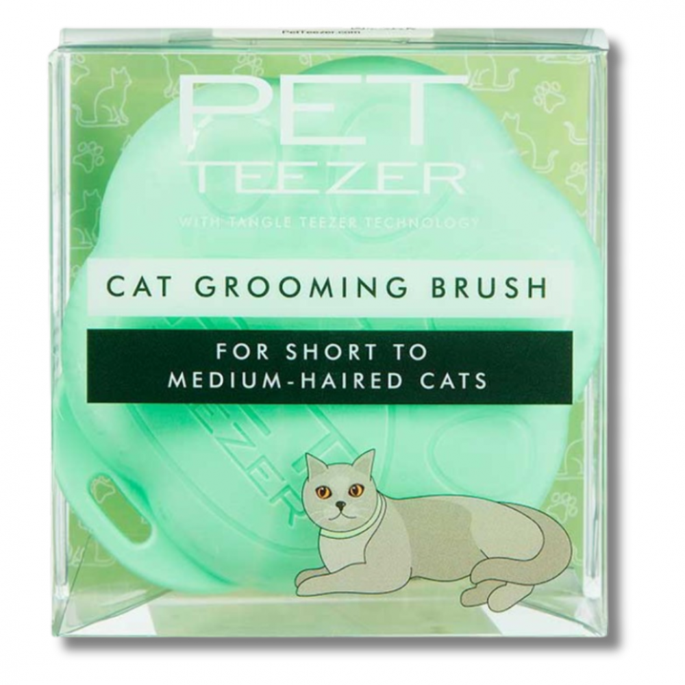 Щетка для вычесывания кота - Tangle Teezer Pet Teezer Cat Grooming Green фото