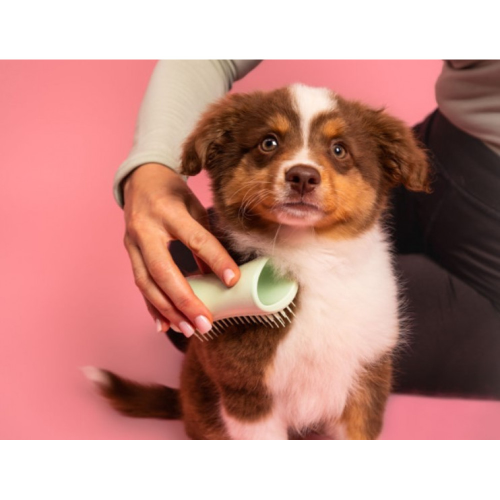 Расчёска для вычёсывания щенков - Tangle Teezer Pet Teezer Puppy Brush Green фото 2