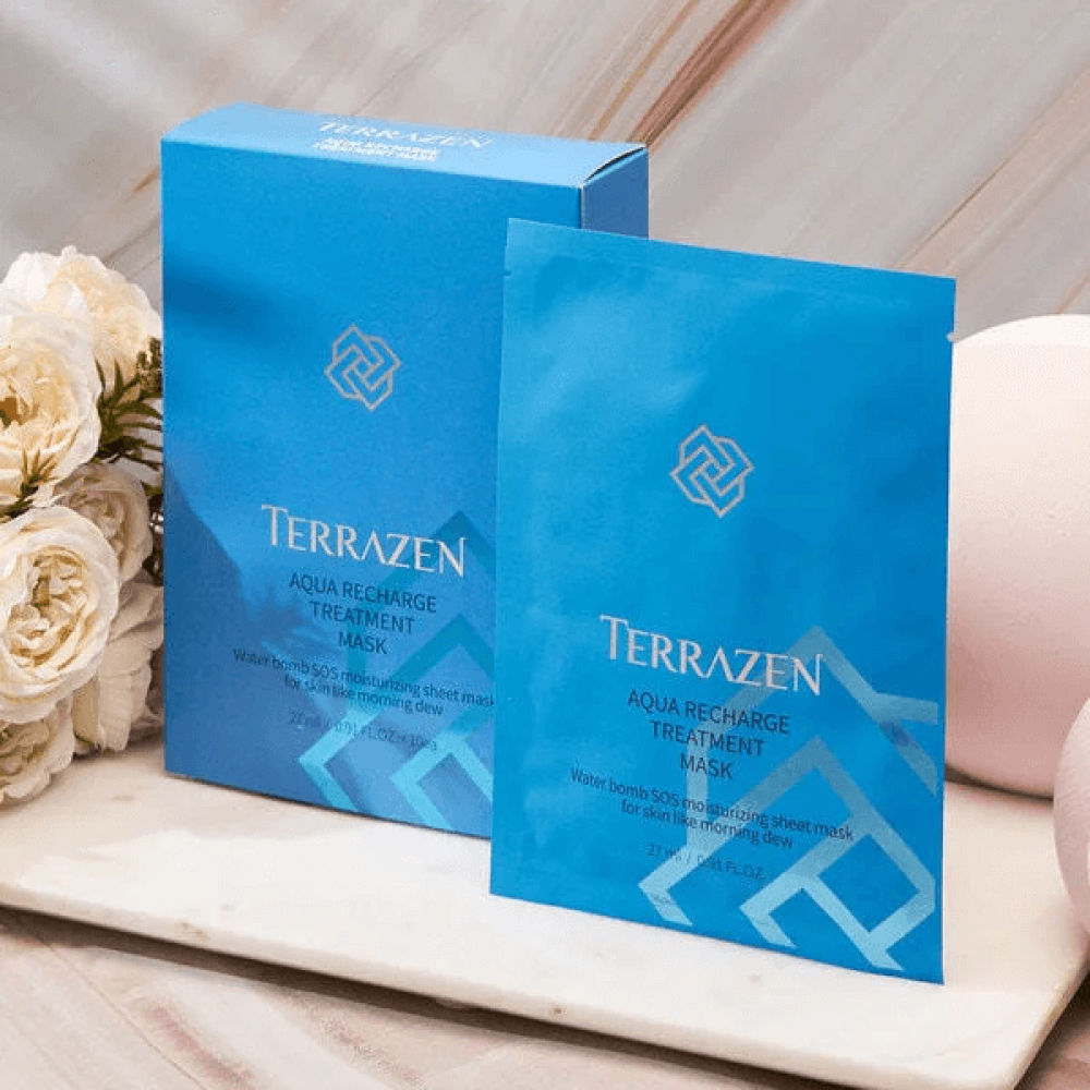 Інтенсивно зволожуюча тканинна маска для обличчя - Terrazen Aqua Recharge Treatment Mask фото 3
