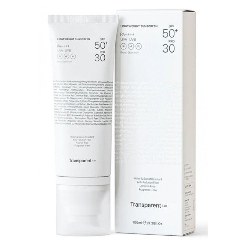 Легкий сонцезахисний крем SPF50+ - Transparent Lab Lightweight Sunscreen SPF50+ фото
