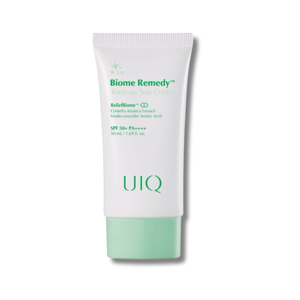 Солнцезащитный крем с зеленым тоном - UIQ Biome Remedy Tone-up Sun Cream Green фото