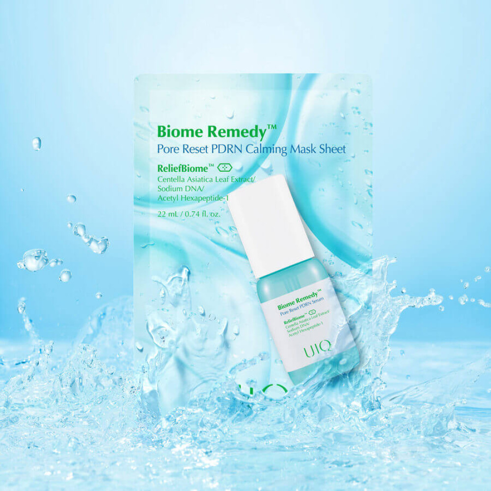 Успокаивающая тканевая маска - UIQ Biome Remedy Pore Reset PDRN Calming Mask Sheet фото 2