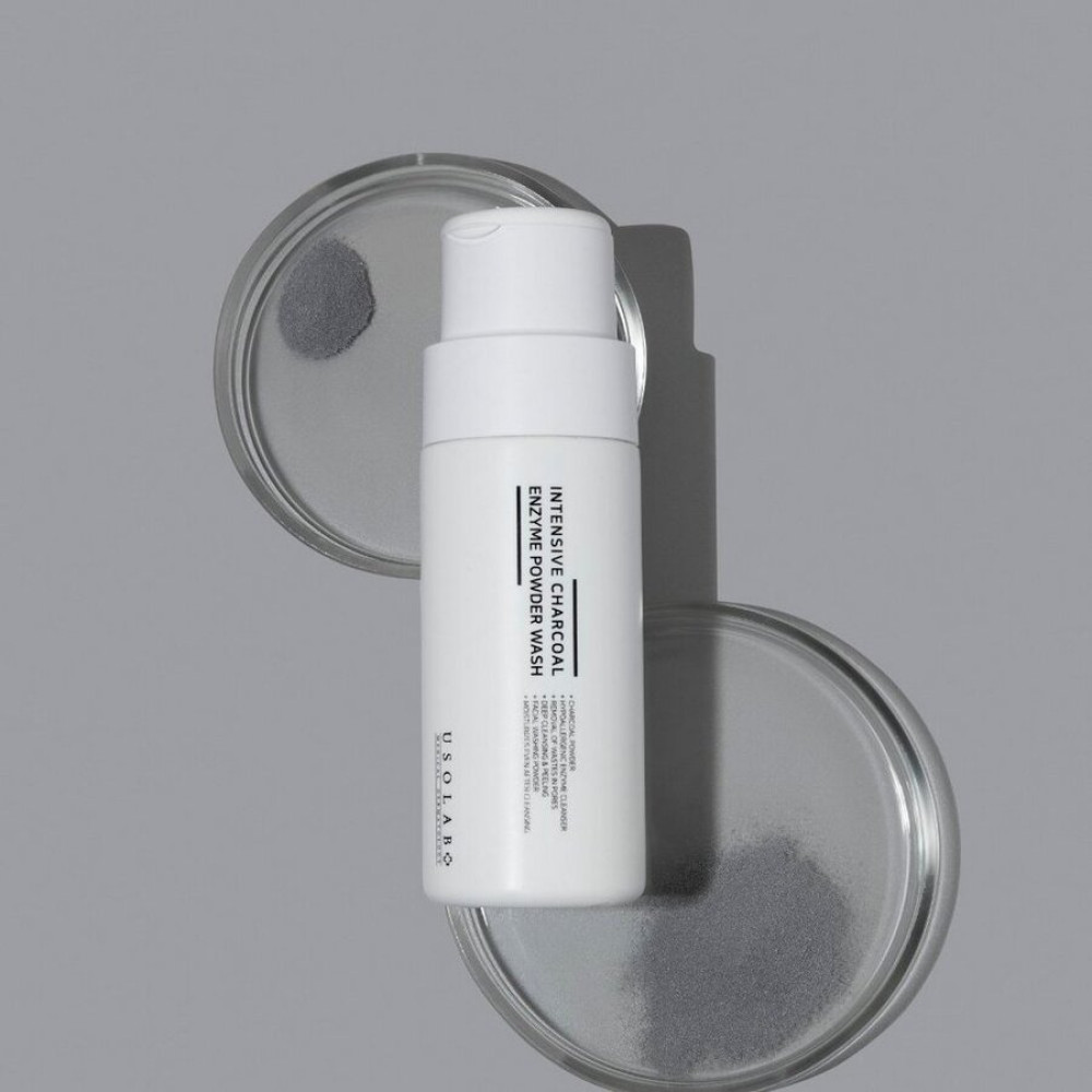 Энзимная пудра для жирной и проблемной кожи - Usolab Intensive Charcoal Enzyme Powder Wash фото 3