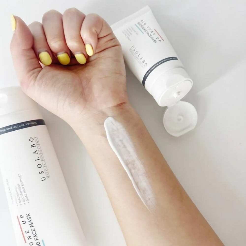 Маска для освітлення шкіри та ефекту миттєвого сяяння - Usolab Bio Tone Up Whitening Mask фото 2