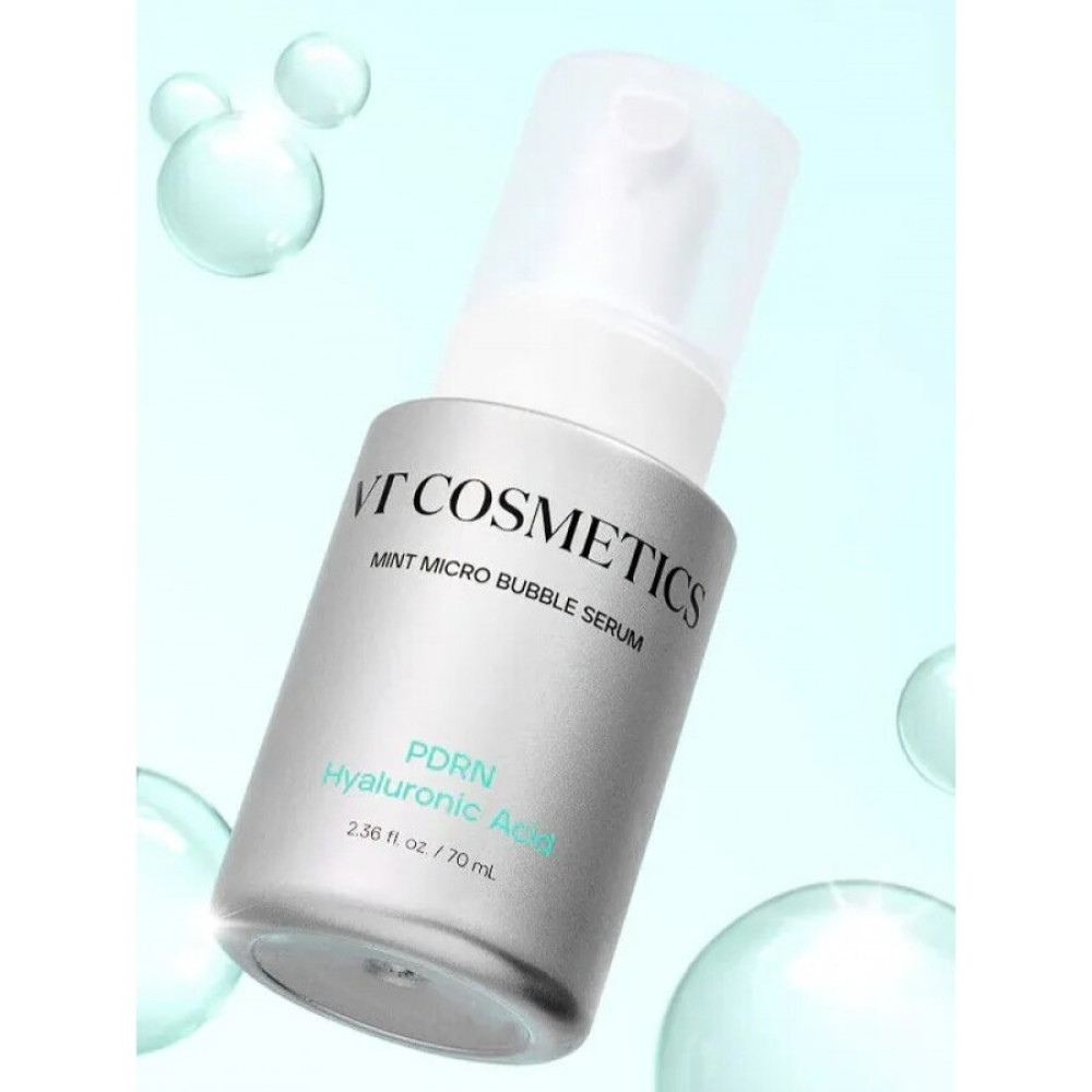 Мікропенна сироватка з PDRN та гіалуроновою кислотою - VT Cosmetics PDRN Hyluronic Mint Micro Bubble Serum фото 2
