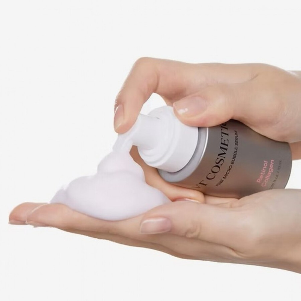 Микропенная сыворотка с ретинолом и коллагеном - VT Cosmetics Retinol Collagen Pink Micro Bubble Serum фото 3