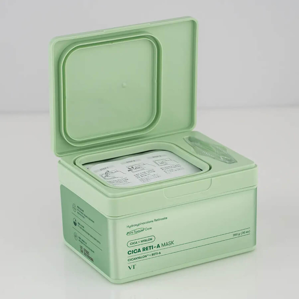 Набір зволожувально-відлущувальних тканинних масок - VT Cosmetics CicaReti‑AMask фото 3