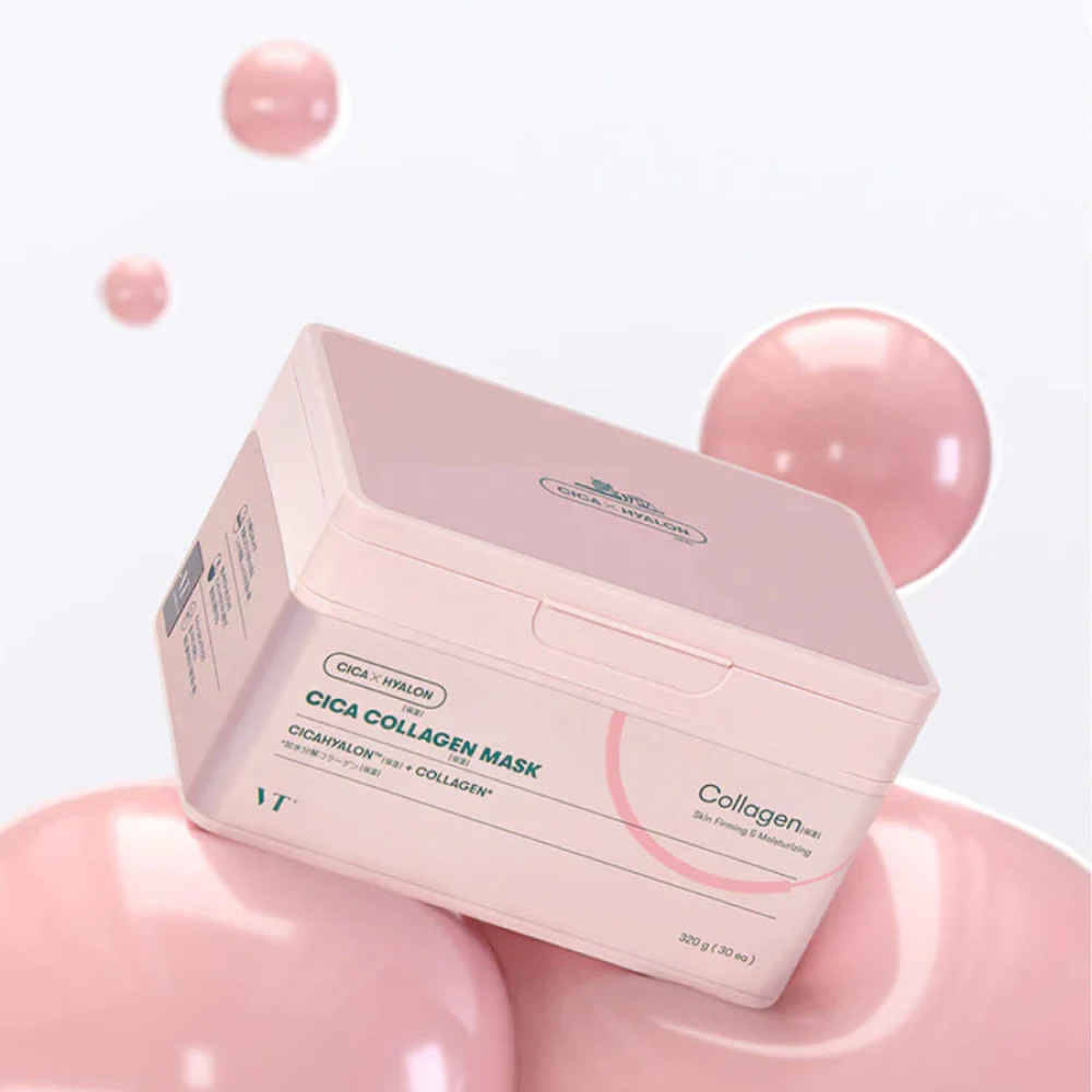 Набір зміцнювальних тканинних масок для обличчя - VT Cosmetics Cica Collagen Mask фото 3