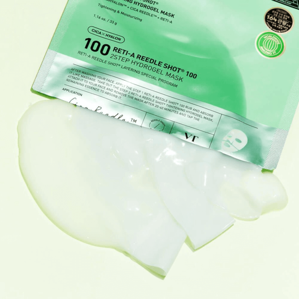 Укрепляющая гидрогелевая маска с ретинолом 2-х этапная - VT Cosmetics Reti-A Reedle Shot 100 2 Step Hydrogel Mask фото 2