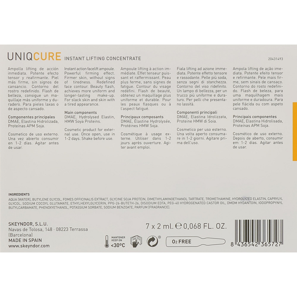Активный лифтинговый концентрат с ДМАЕ - Skeyndor Uniqcure Instant Lifting concentrate фото 3