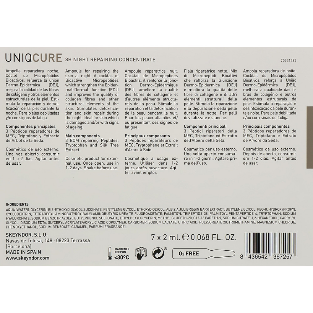  Активный восстанавливающий ночной концентрат 8 часов - Skeyndor Uniqcure Bh night repairing concentrate фото 4