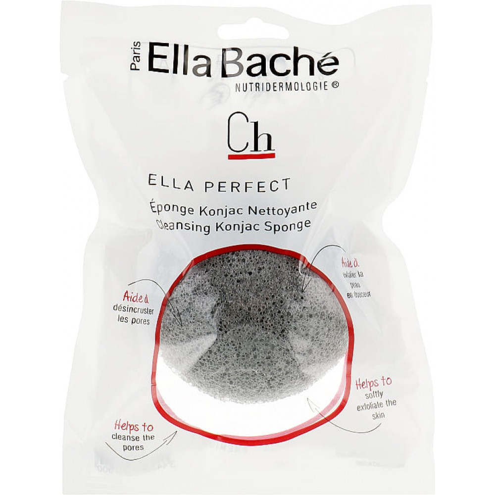 Очищаючий спонж конняку з бамбуковим вугіллям - Ella Bache Konjac Sponge фото 3