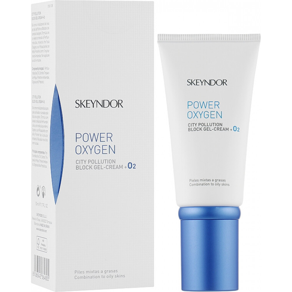 Кислородный детокс гель-крем для комбинированной кожи - Skeyndor Power Oxygen City Pollution Block Gel-Cream + O2 фото 3