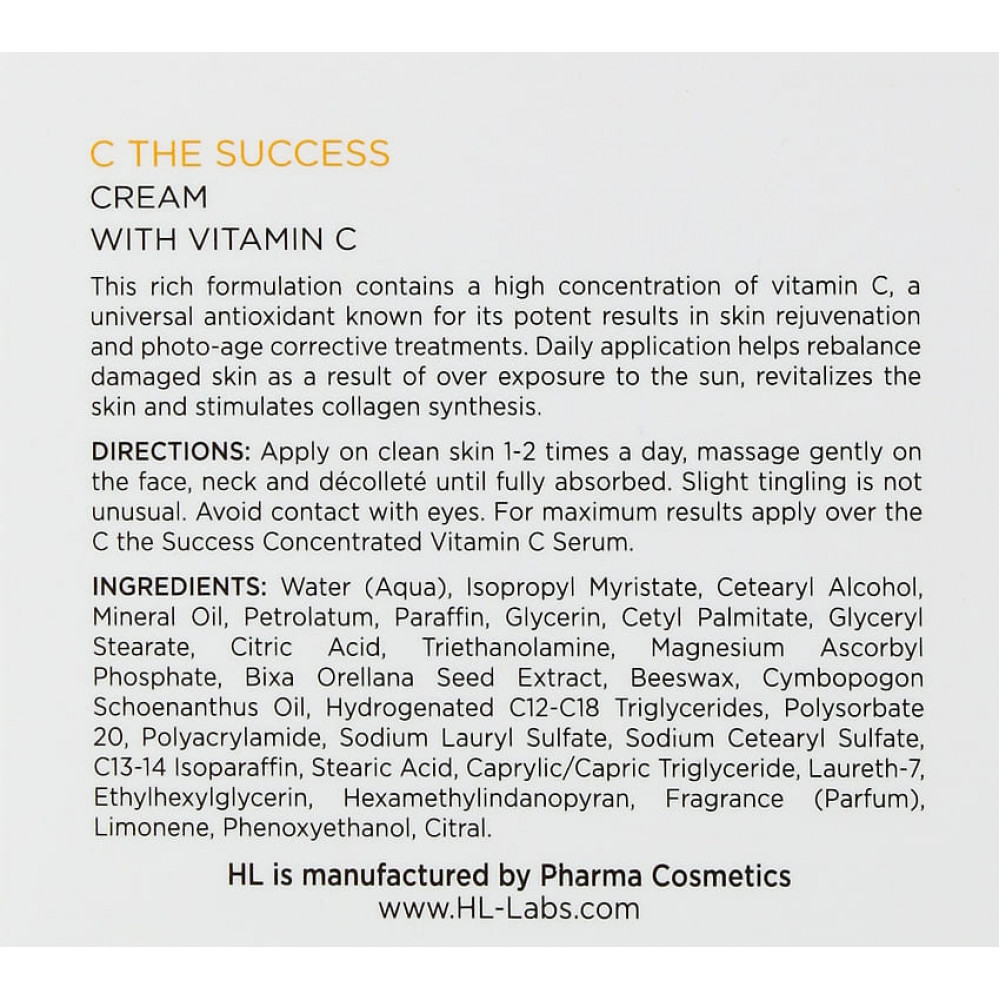 Крем для лица - Holy Land Cosmetics C The Success Cream   фото 3