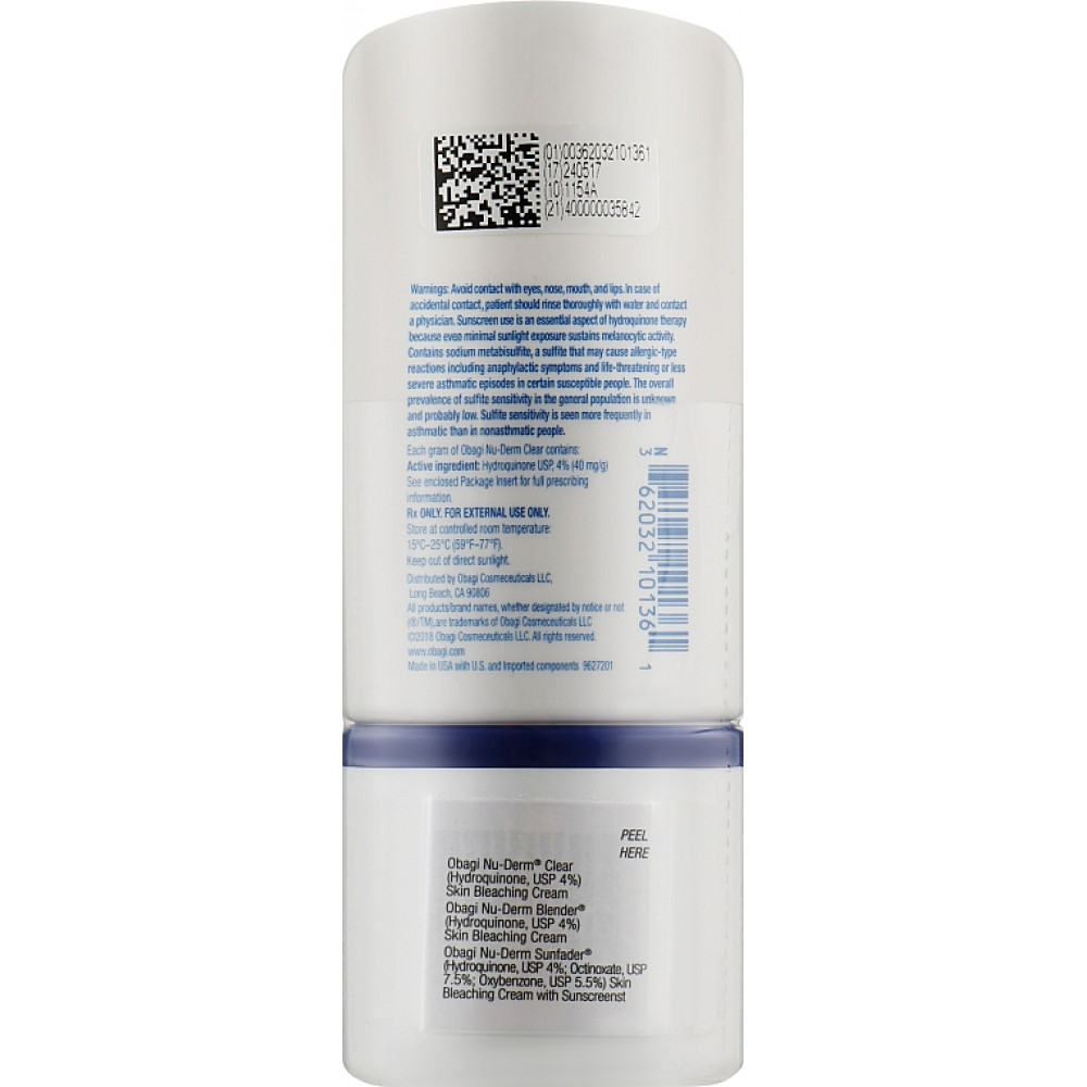 Крем с содержанием гидрохинона 4% - Obagi Nu-Derm Clear RX фото 2