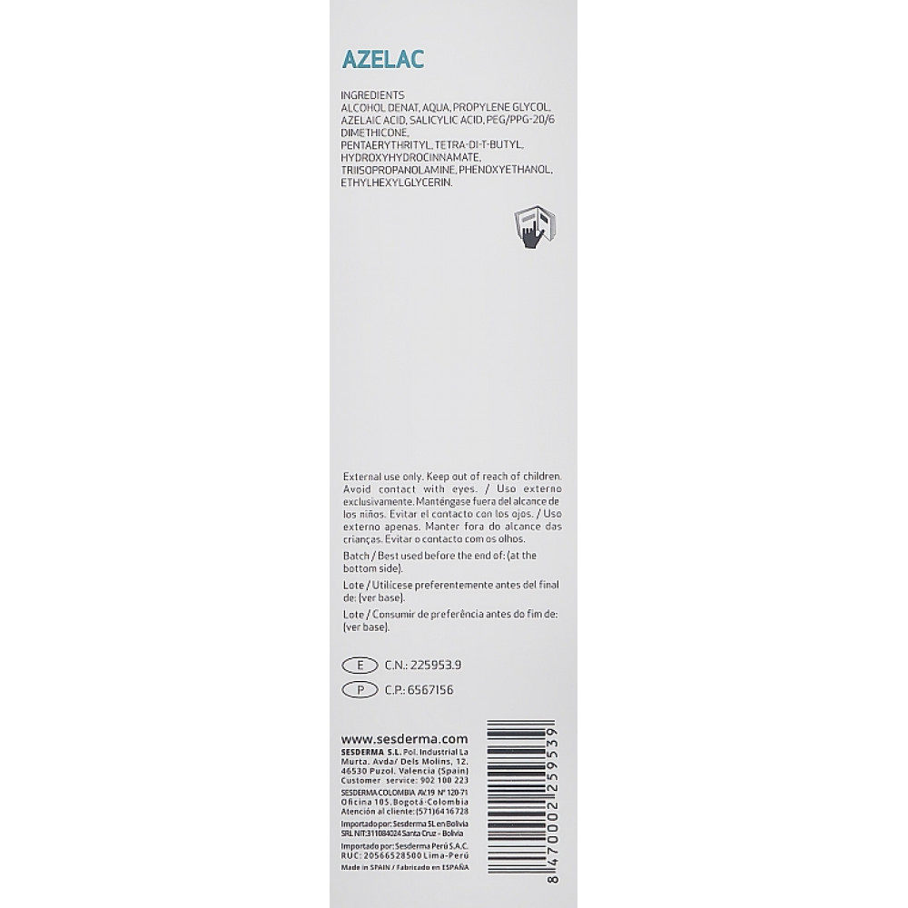 Лосьон для лица и тела - SeSDerma Azelac Face Scalp and Body Lotion фото 4