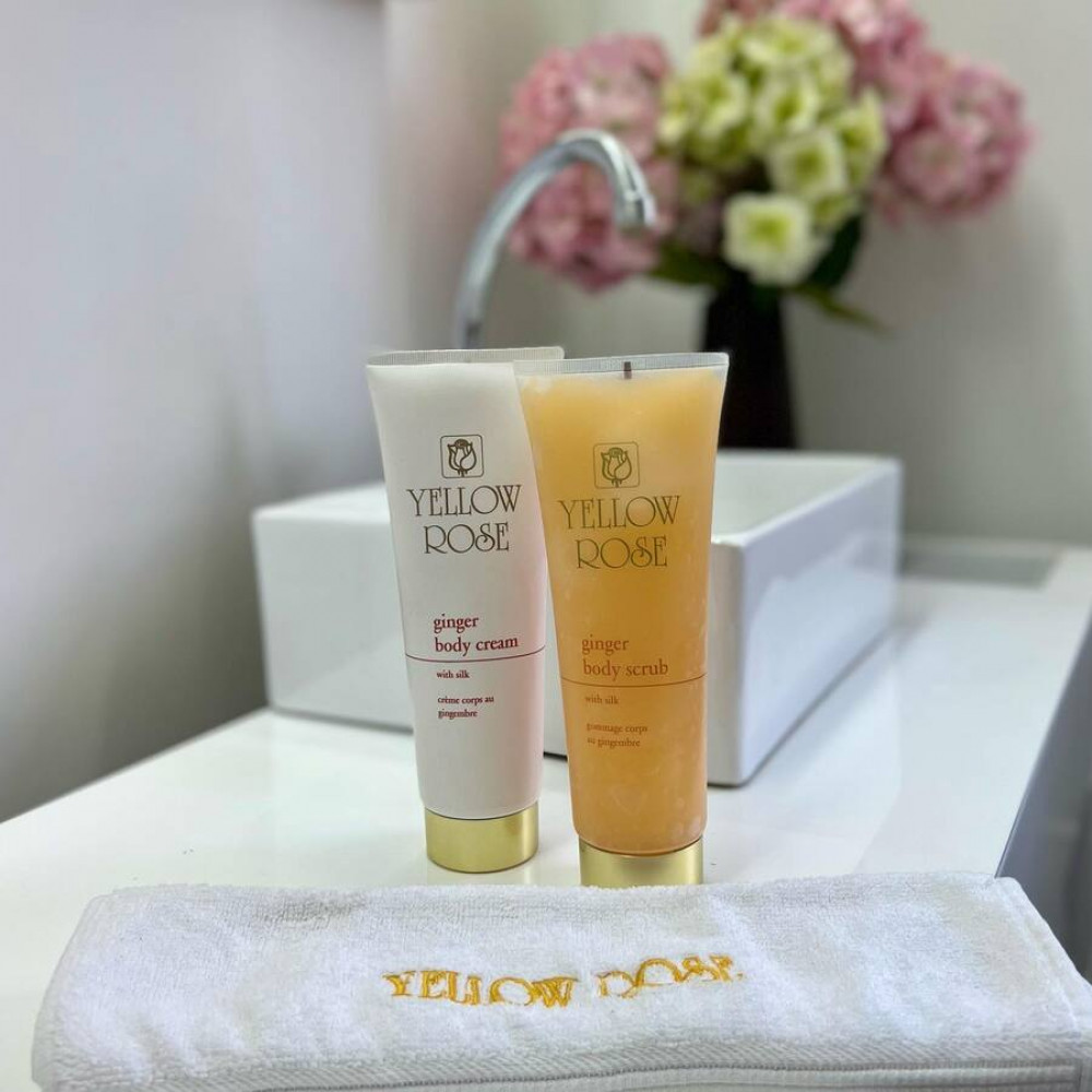 Масажний крем з золотом, імбиром і протеїнами шовку - Yellow Rose Ginger Body Cream with Silk Golden Line  фото 3