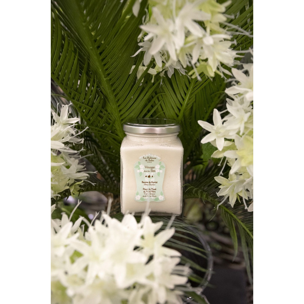 Масло карите с ароматом тиаре и алое вера - La Sultane De Saba Beurre De Karite Tiare et Aloe Vera фото 2