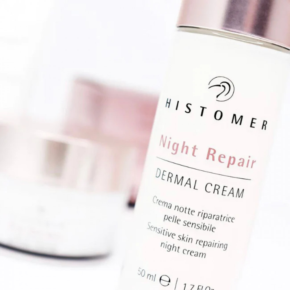 Крем нічний відновлюючий для чутливої шкіри - Histomer Hisiris Night Repair Dermal Cream  фото 4
