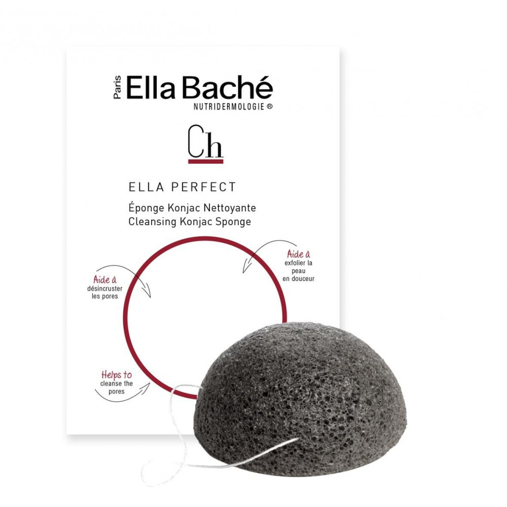 Очищаючий спонж конняку з бамбуковим вугіллям - Ella Bache Konjac Sponge фото 2