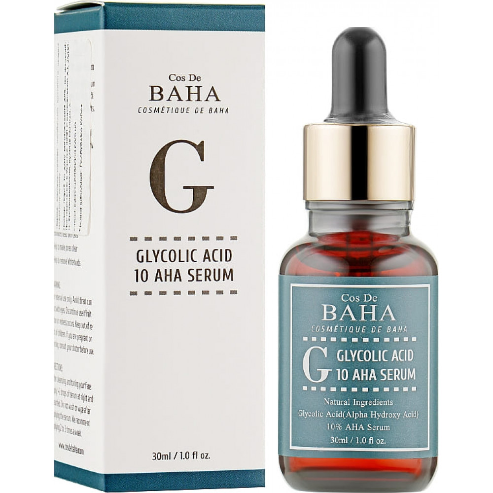 Обновляющая пилинг - сыворотка с гликолевой кислотой - Cos De Baha 10% Glycolic Serum Gel Peel AHA фото 2