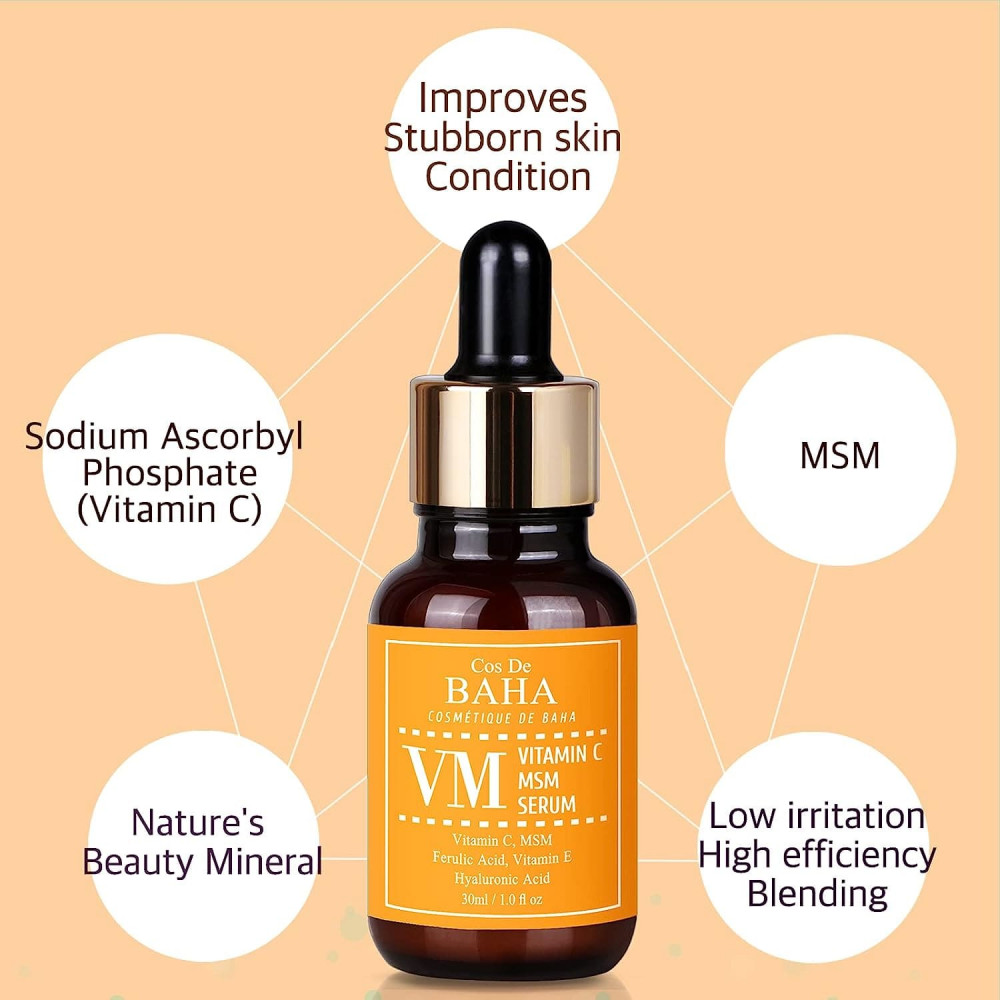 Сыворотка с витамином С, феруловой кислотой, витамином Е и MSM - Cos de Baha Vitamin C Facial Serum With MSM фото 4