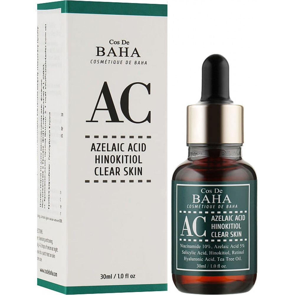 Сыворотка для лечения акне с азелаиновой кислотой и хинокитиолом - Cos De Baha Azelaic Acid Hinokitiol Clear Skin  фото 2