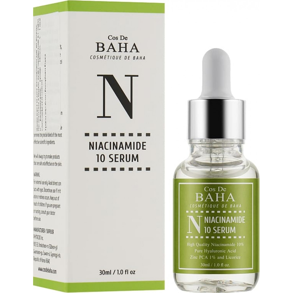 Сыворотка с ниацинамидом и цинком - Cos de Baha 10% Niacinamide Serum With Zinc 1%  фото 2