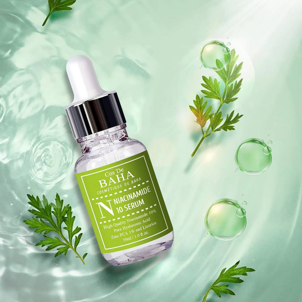 Сыворотка с ниацинамидом и цинком - Cos de Baha 10% Niacinamide Serum With Zinc 1%  фото 4