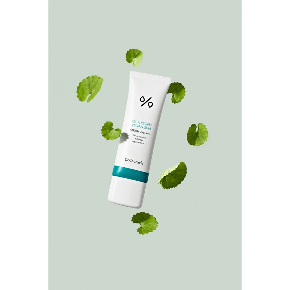 Сонцезахисний гель з центелою - Dr.Ceuracle Cica Regen Vegan Sun Gel SPF 50+ PA++++ фото 4