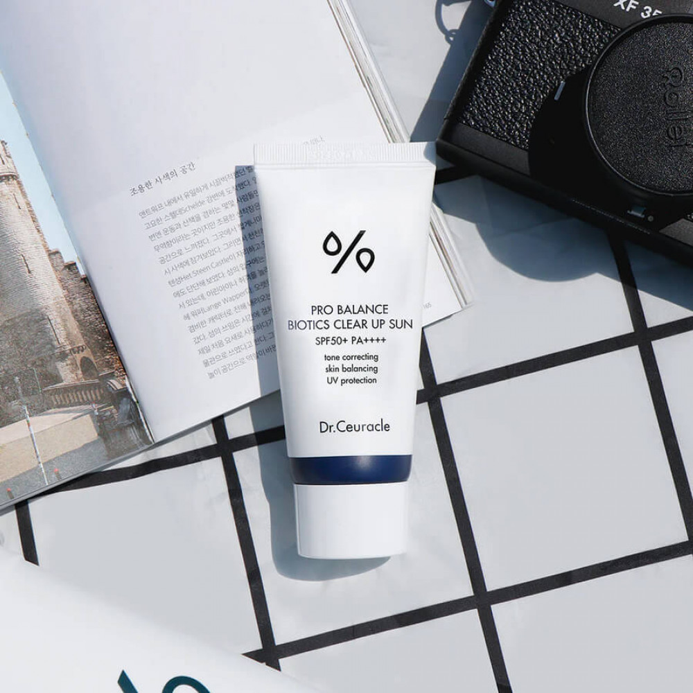 Сонцезахисний крем-емульсія з пробіотиками - Dr.Ceuracle Pro Balance Biotics Clear Up Sun SPF50+ фото 5