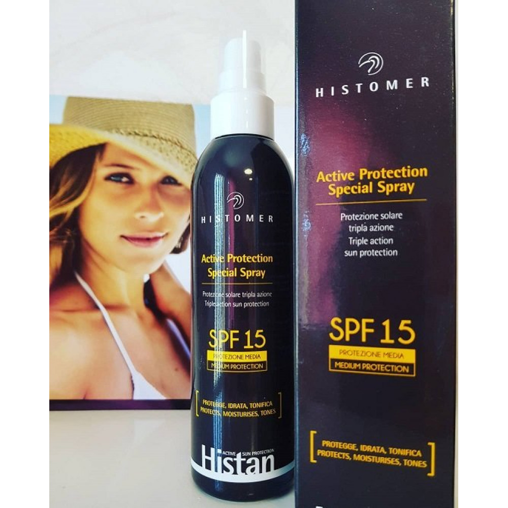 Сонцезахисний спрей для обличчя-тіла-дітей - Histomer Histan Active Protection Spray SPF15 фото 2