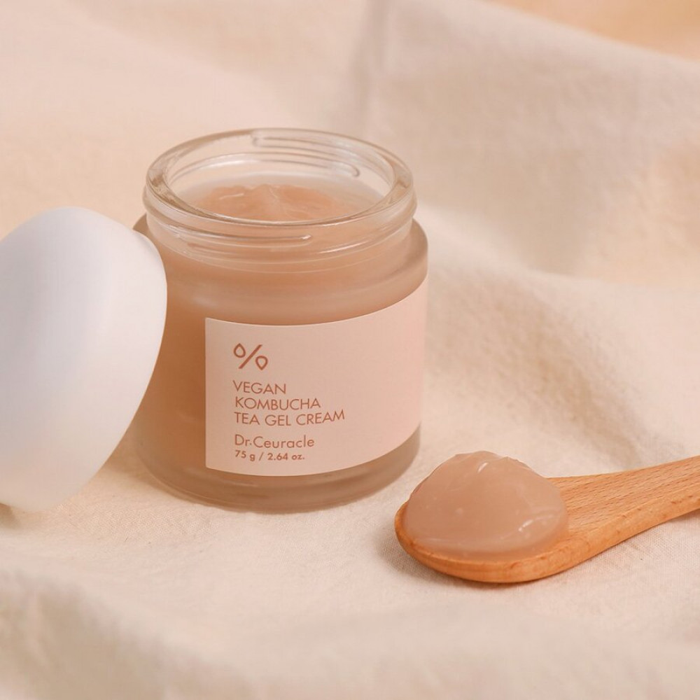 Веганський крем-гель для обличчя з екстрактом комбучі - Dr.Ceuracle Vegan Kombucha Tea Gel Cream фото 4