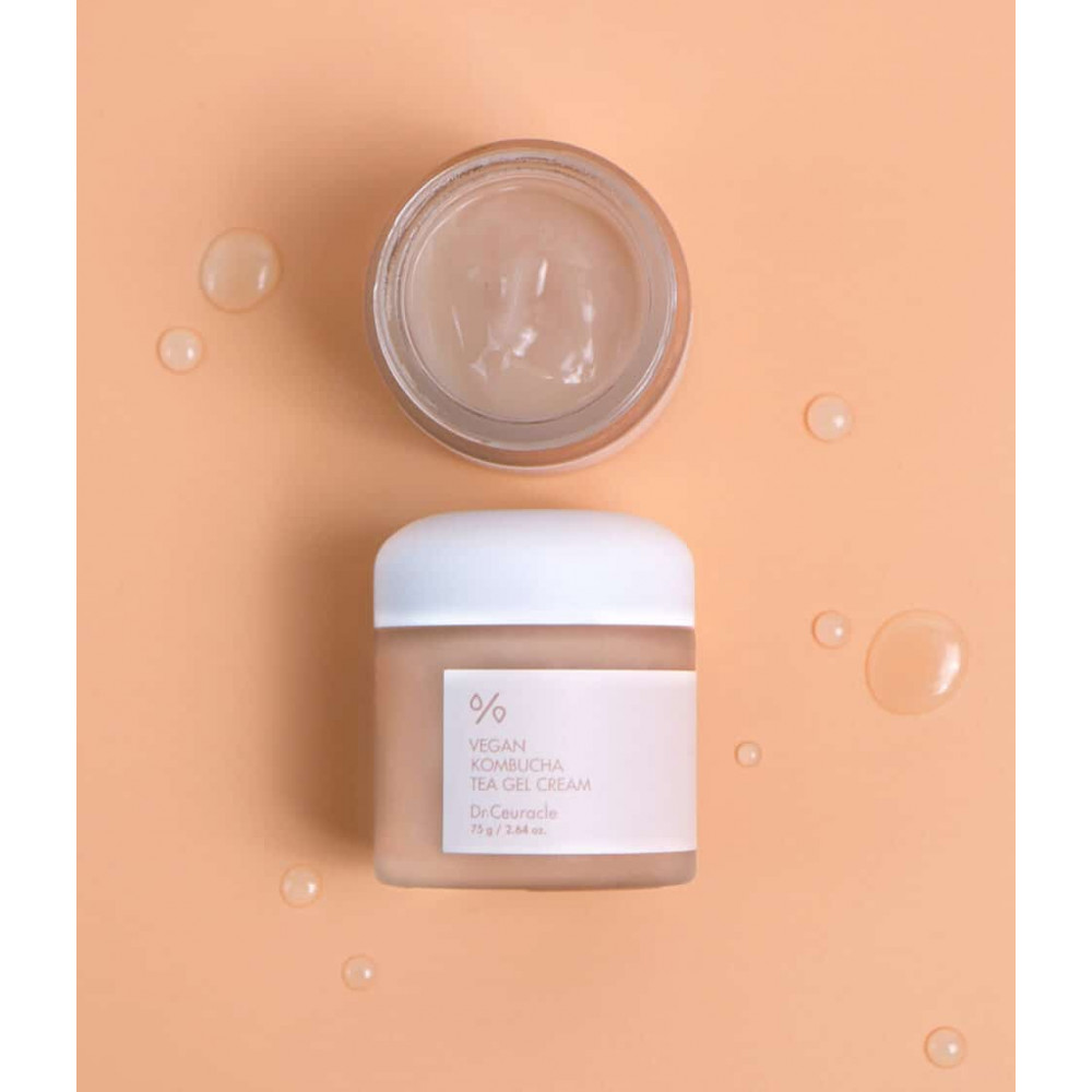 Веганський крем-гель для обличчя з екстрактом комбучі - Dr.Ceuracle Vegan Kombucha Tea Gel Cream фото 5