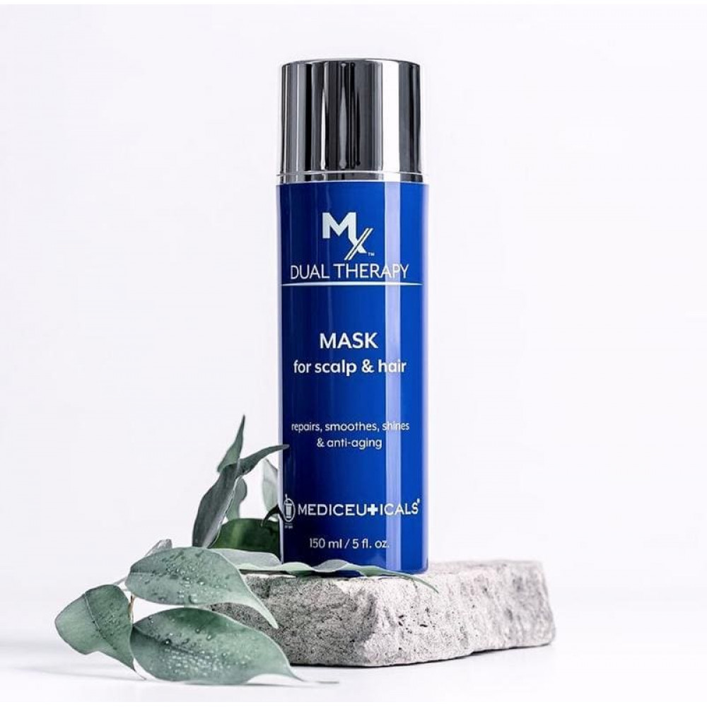 Восстанавливающая и антивозрастная маска для волос и кожи головы - Mediceuticals MX Dual Therapy Mask For Scalp And Hair фото 3