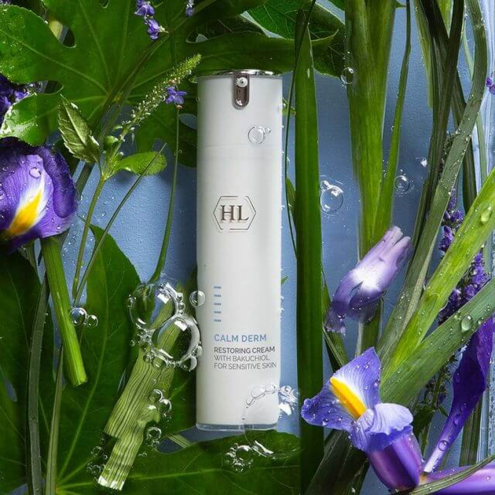 Восстанавливающий крем - Holy Land Cosmetics Calm Derm Restoring Cream For Sensitive Skin With Bakuchiol  фото 4