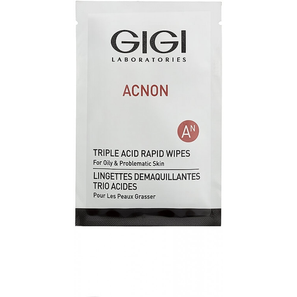 Влажные салфетки - Gigi Acnon Triple Acid Rapid Wipes фото 2