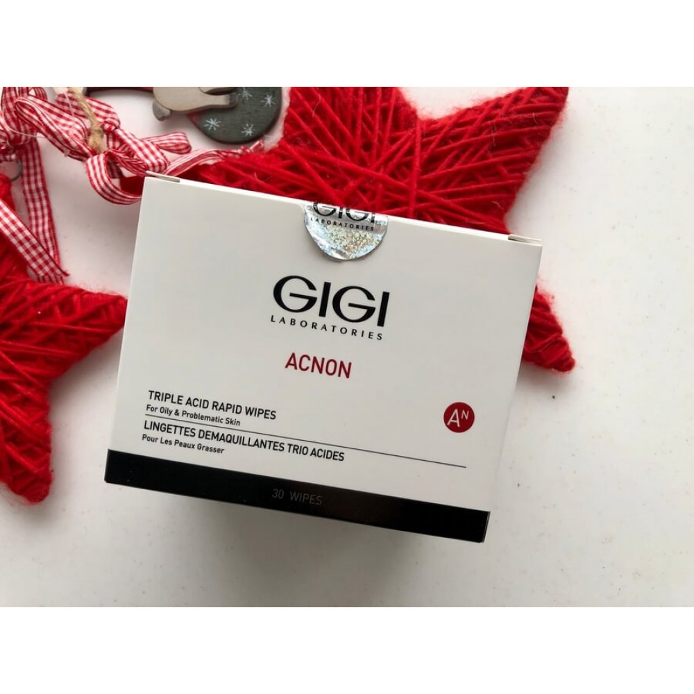 Влажные салфетки - Gigi Acnon Triple Acid Rapid Wipes фото 5