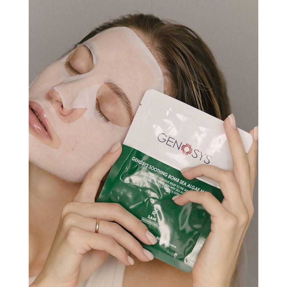 Заспокійлива маска з морськими водоростями - Genosys Soothing Bomb Sea Algae Mask фото 4
