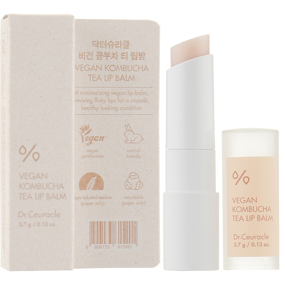 Увлажняющий бальзам для губ с экстрактом комбучи - Dr.Ceuracle Vegan Kombucha Tea Lip Balm фото 2