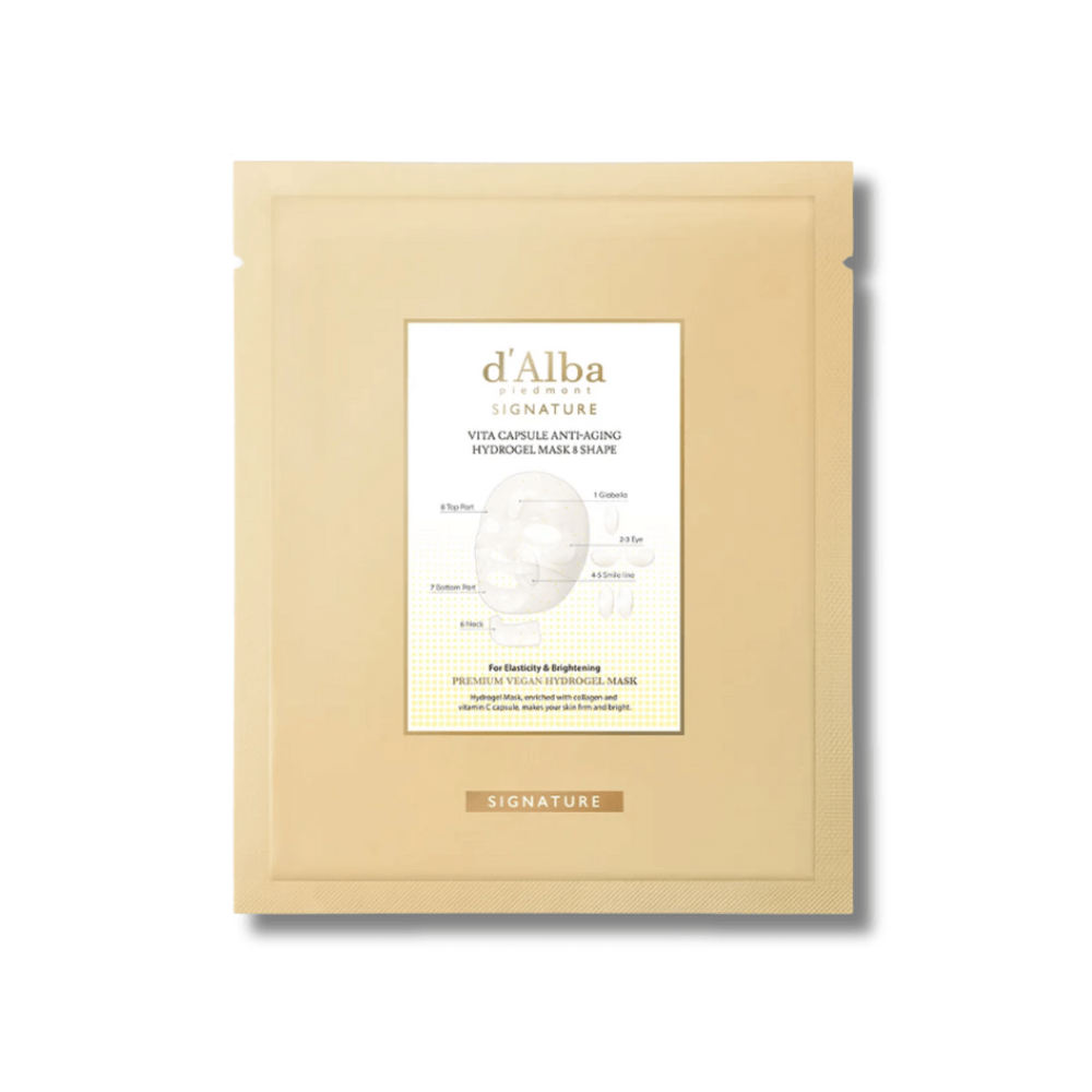 Гідрогелева маска 8-Shape з вітаміном C та колагеном - D'Alba Signature Vita Capsule Anti-Aging Hydrogel Mask 8 Shape фото