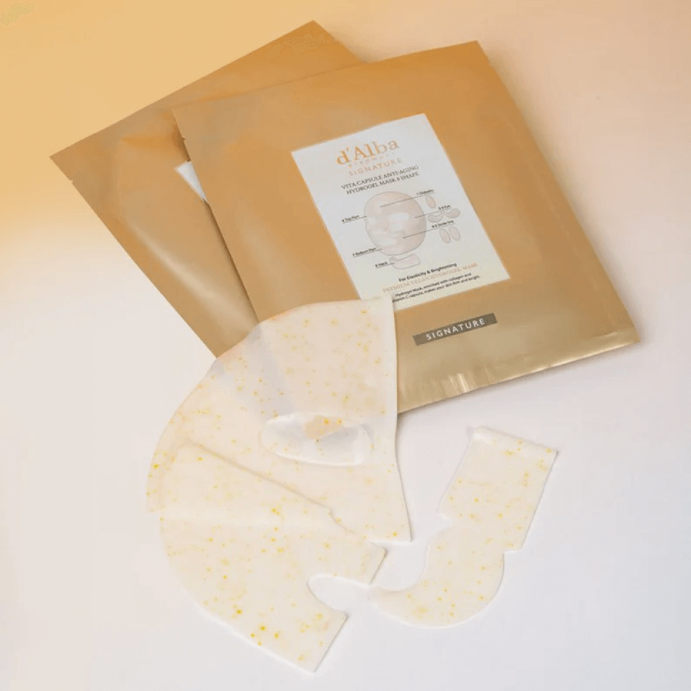 Гідрогелева маска 8-Shape з вітаміном C та колагеном - D'Alba Signature Vita Capsule Anti-Aging Hydrogel Mask 8 Shape фото 5
